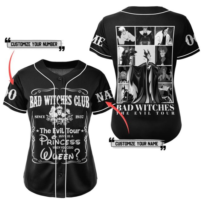Customizable Bad Witches Club Baseball Jersey - Be A Queen! Perfect For Halloween & Gifts