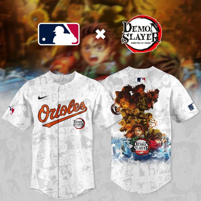 Exclusive Orioles X Demon Slayer Baseball Jersey - Limited Edition Anime Apparel