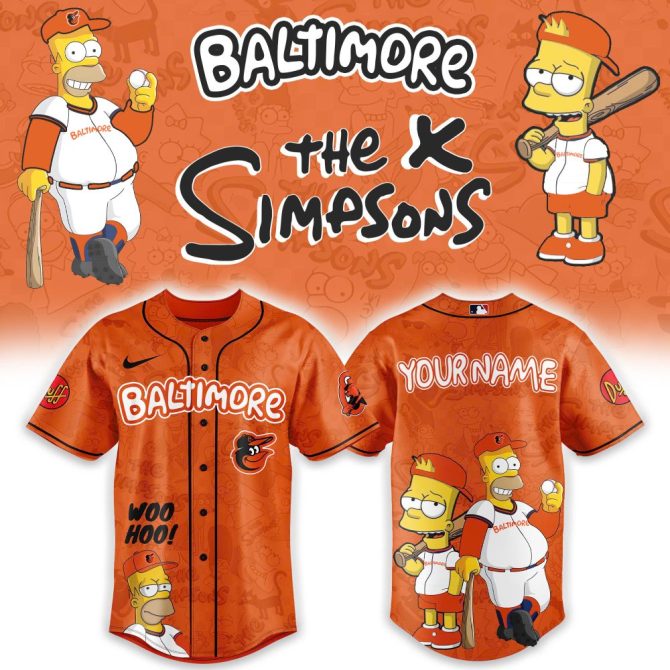 Custom Baltimore Baseball Jersey - The Simpsons Edition, Add Your Name!