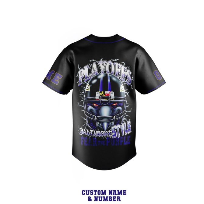 Custom Ravens Playoffs Jersey – Add Your Name & Number – Go Ravens! - Image 3