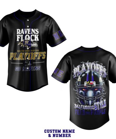 Custom Ravens Playoffs Jersey – Add Your Name & Number – Go Ravens!