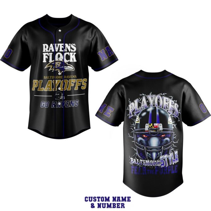 Custom Ravens Playoffs Jersey – Add Your Name & Number – Go Ravens!