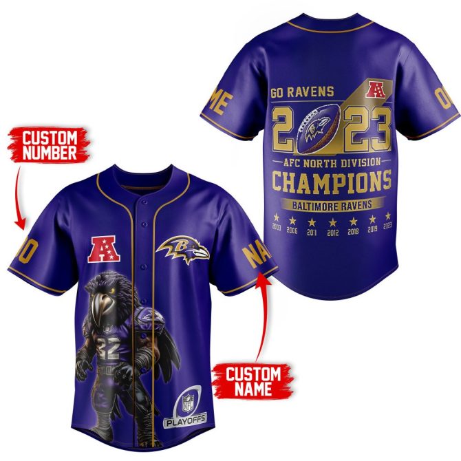 Custom Ravens Champion Jersey 2023 - Personalized Name & Number , Support Your Team In Style!