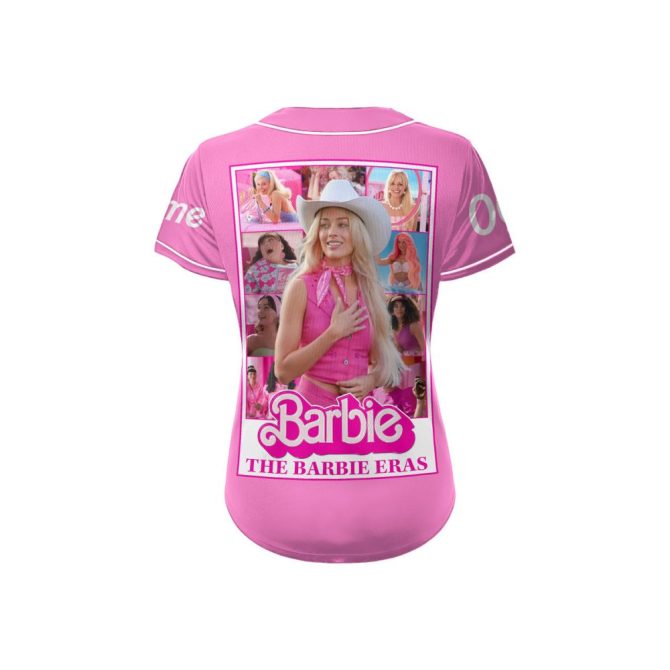 Custom Barbie Baseball Jersey – Pink 'The Barbie Eras' Design With Personal Name Option - Image 3