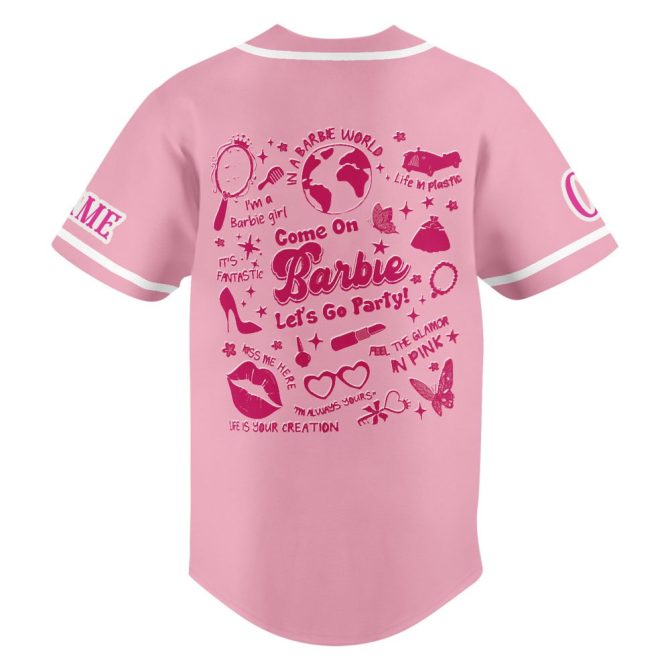 Custom Barbie Baseball Jersey - Personalize Name & Number - Perfect Gift For Fans! - Image 3