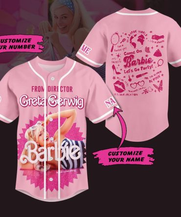 Custom Barbie Baseball Jersey - Personalize Name & Number - Perfect Gift For Fans!