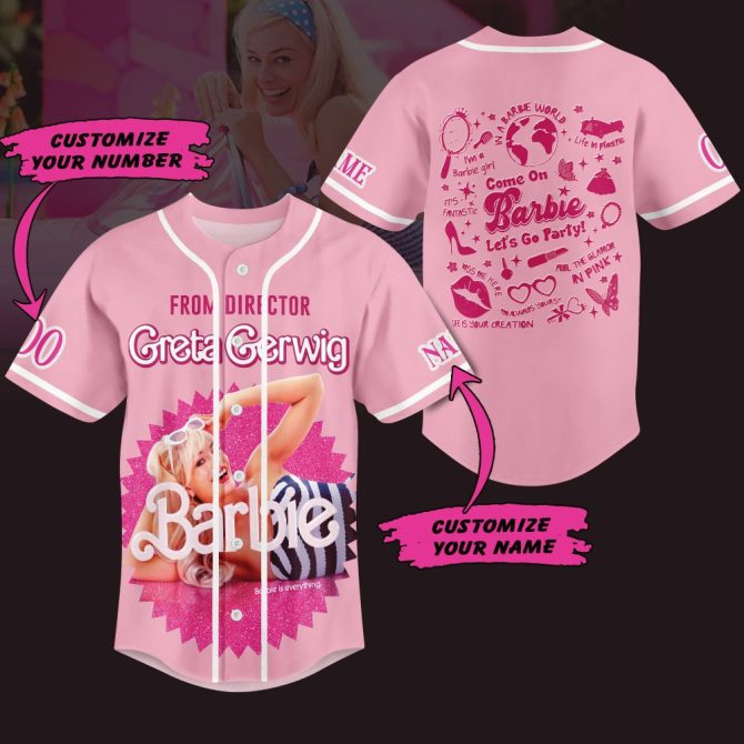 Custom Barbie Baseball Jersey - Personalize Name & Number - Perfect Gift For Fans!