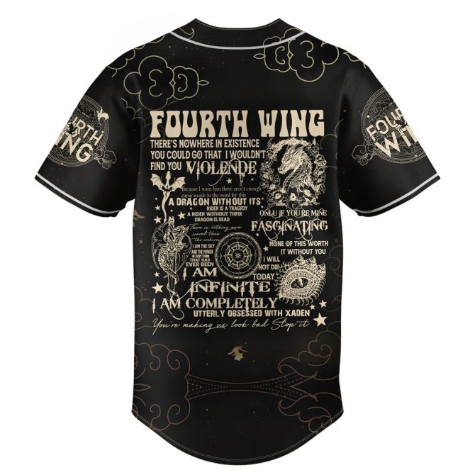 Basgiath War College Dragon Baseball Jersey – Stylish Fantasy Apparel For Fans - Image 3