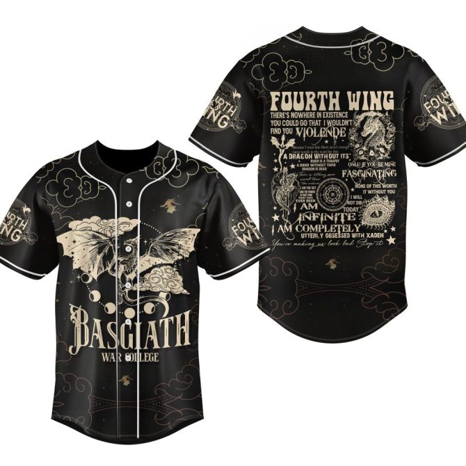 Basgiath War College Dragon Baseball Jersey – Stylish Fantasy Apparel For Fans