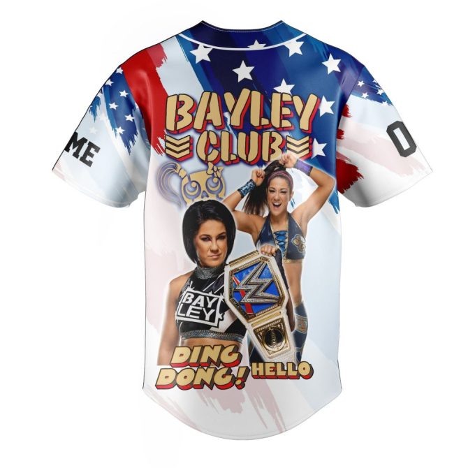 Customizable Bayley Wrestling Jersey - Stars & Stripes Design, Perfect Gift For Fans - Image 3