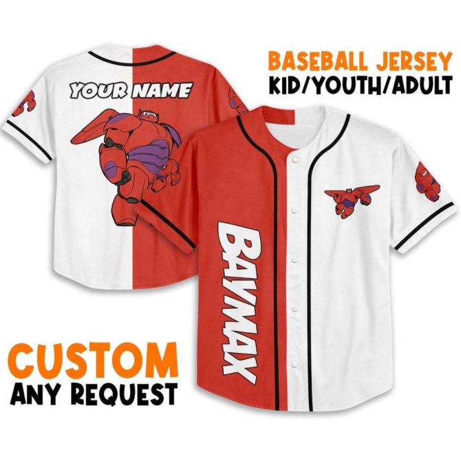 Custom Baymax Baseball Jersey - Personalized Name - Kid/Youth/Adult Sizes - Unique Design - Image 2