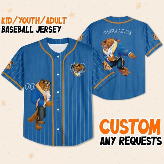 Customizable Kid/Youth/Adult Baseball Jersey - Personalized Beast Design