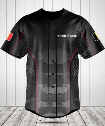 Customizable Black Camo Baseball Jersey – Personalized Sportswear With Unique Design