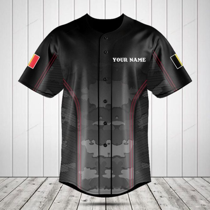 Customizable Black Camo Baseball Jersey – Personalized Sportswear With Unique Design