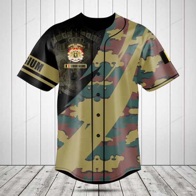 Customizable Camouflage Baseball Jersey - Bold Design With Your Name