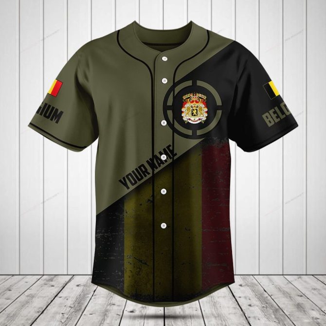 Custom Belgium Baseball Jersey - Personalized Name & Flag Design - Stylish & Unique Sportswear