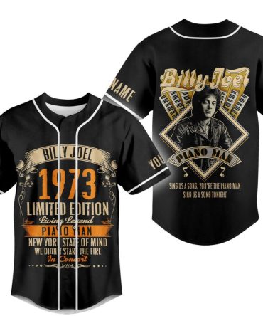 Limited Edition 1973 Billy Joel Baseball Jersey - Piano Man Tribute, Customizable For Fans