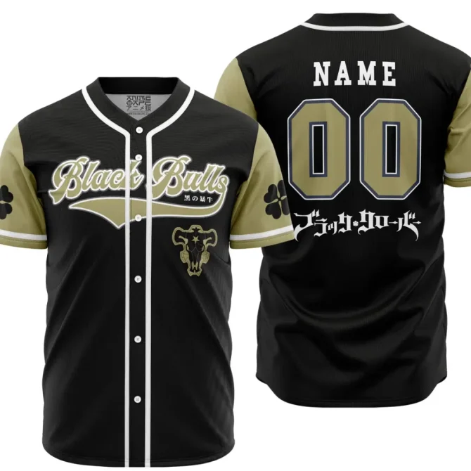 Custom Black Bulls Anime Jersey - Personalized Sportswear For Fans