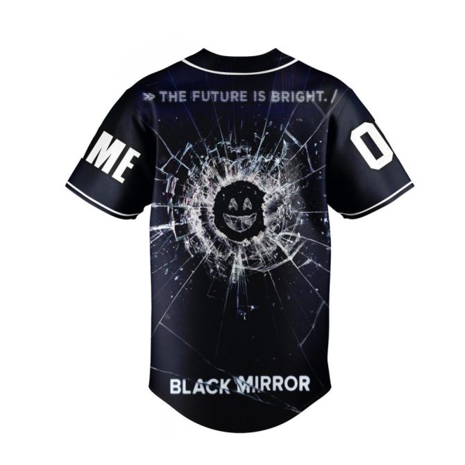 Customizable Black Mirror Baseball Jersey – Personalize Name & Number, Unique Gift! - Image 3