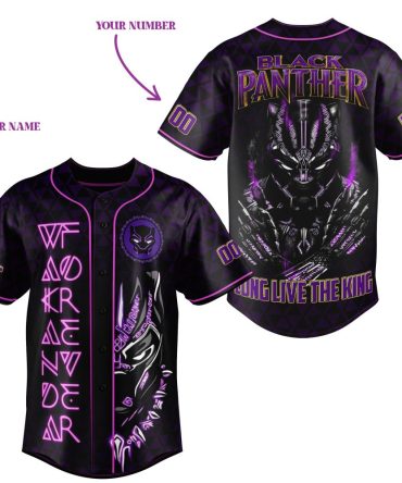 Custom Black Panther Baseball Jersey – Personalize With Your Name & Number – Wakanda Forever!