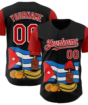 Custom Cuban Flag Baseball Jersey – Personalized Team Name & Number Shirt