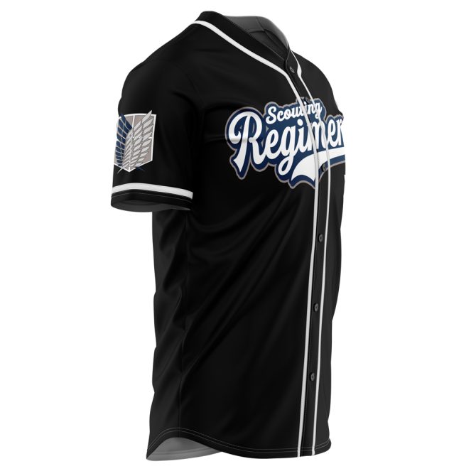 Anime Scouting Regiment Baseball Jersey - Stylish Black Button-Up For Fans - Image 2