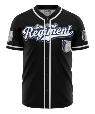 Anime Scouting Regiment Baseball Jersey - Stylish Black Button-Up For Fans