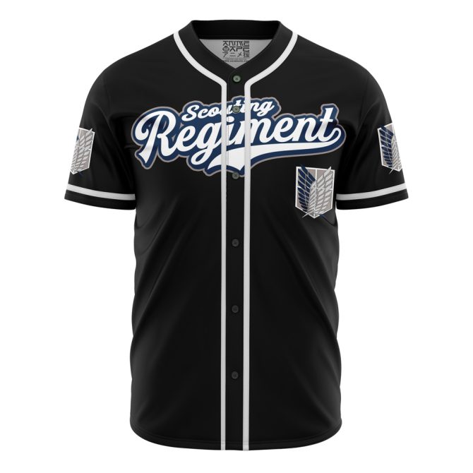 Anime Scouting Regiment Baseball Jersey - Stylish Black Button-Up For Fans