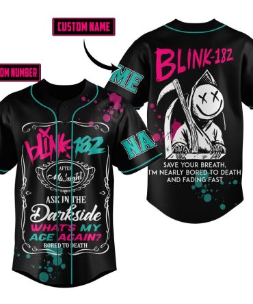 Customizable Blink-182 Baseball Jersey - Personalized Name & Number - Bold Design