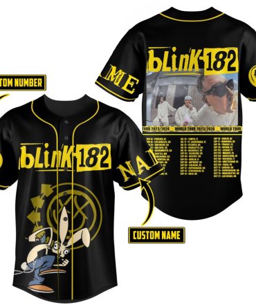 Blink-182 Custom Tour Jersey - Personalized Name & Number, 2023/2024 Concert Shirt