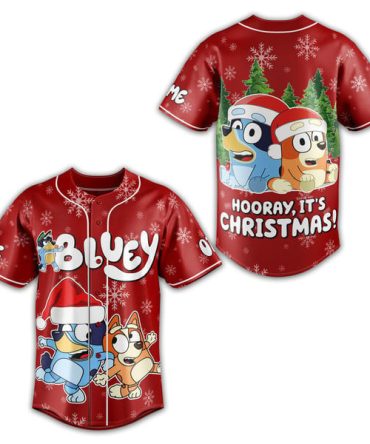Festive Bluey Christmas Baseball Jersey – Kids Holiday Shirt Gift 🎄