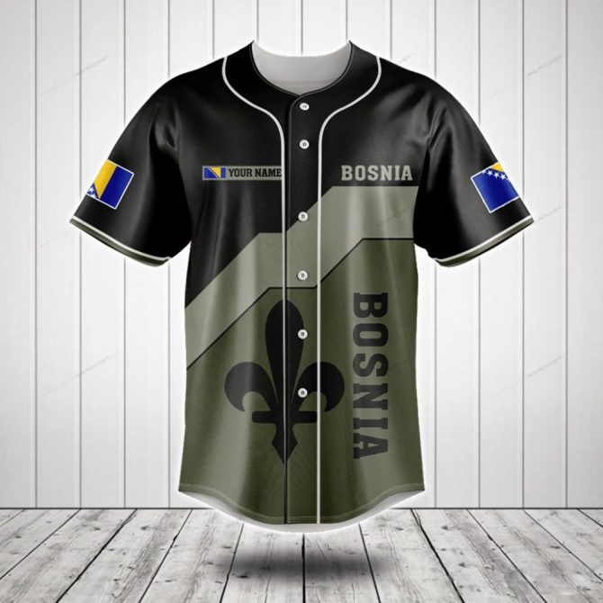 Custom Bosnia Flag Baseball Jersey - Personalized Sports Apparel Gift