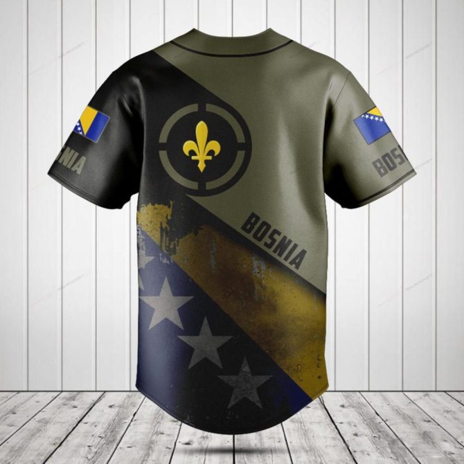 Custom Bosnia Flag Baseball Jersey – Personalized Design, Perfect Gift For Fans! - Image 2