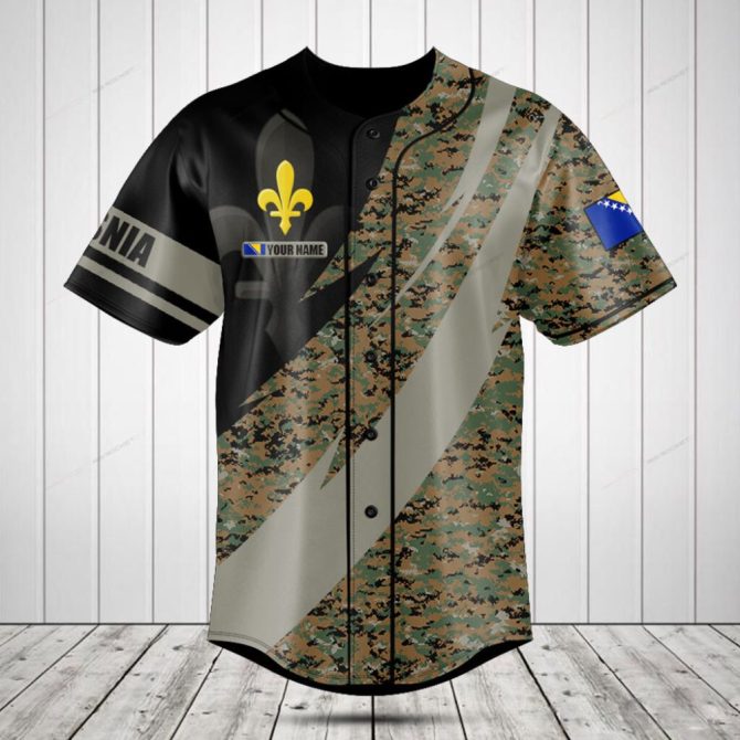 Custom Camo Baseball Jersey - Stylish Military Pattern With Unique Design & Personalization Option