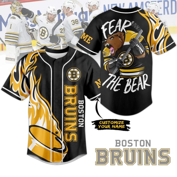 Customize Your Boston Bruins Jersey - Fear The Bear Design, Perfect Gift For Fans