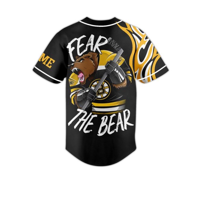 Customize Your Boston Bruins Jersey - Fear The Bear Design, Perfect Gift For Fans - Image 3