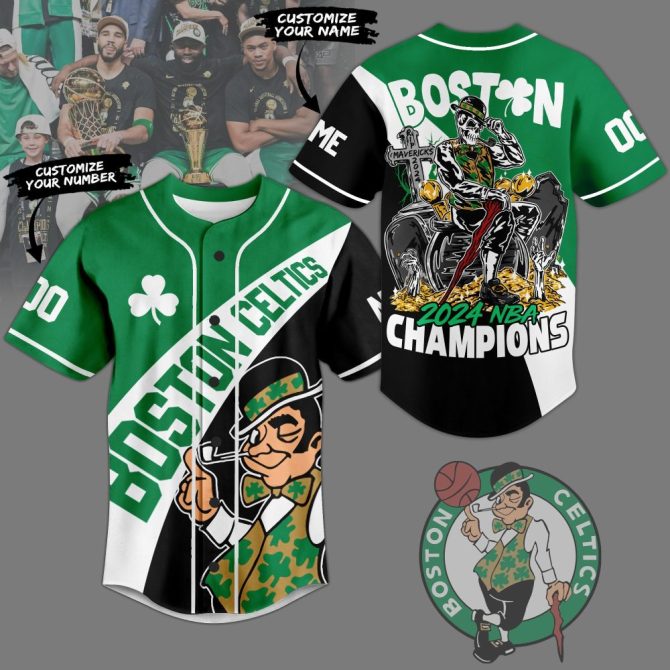 Custom Boston Celtics 2024 Champions Jersey - Personalize Name & Number!