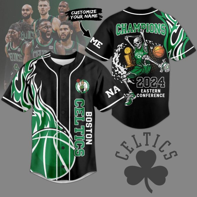 Custom Boston Celtics 2024 Champs Jersey - Personalized Name & Stylish Design