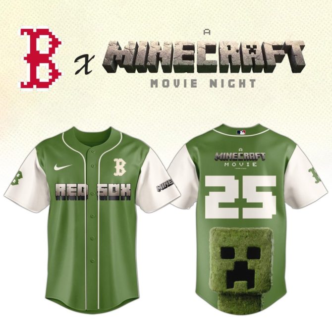 Limited Edition Red Sox X Minecraft Jersey – Perfect For Fans & Gamers!