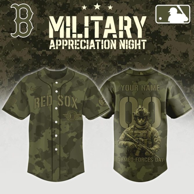 Custom Red Sox Camo Jersey - Military Appreciation Night Limited Edition