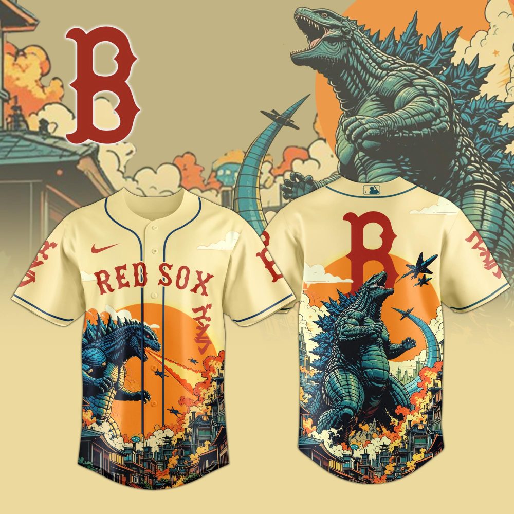 Limited Edition Red Sox Jersey - Bold Godzilla Design - Perfect For Fans & Collectors!