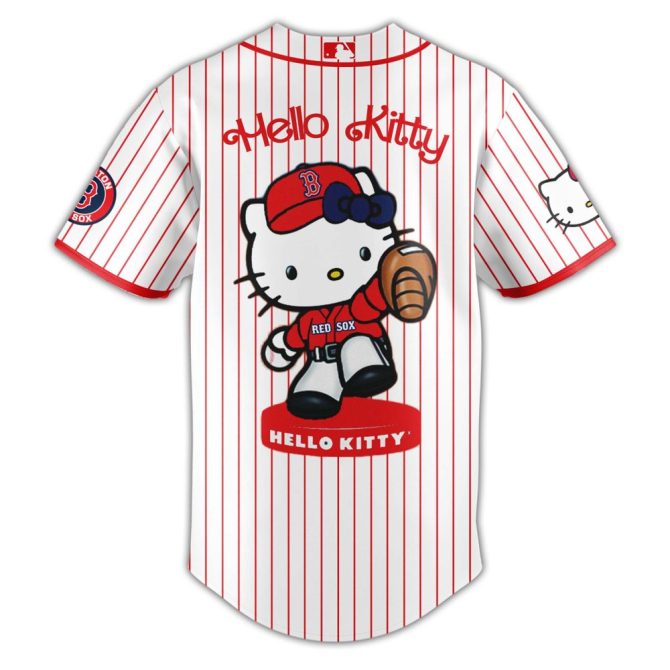 Hello Kitty X Red Sox Jersey & Cap Set - Cute Mlb Fan Gear For Kids & Adults - Image 2