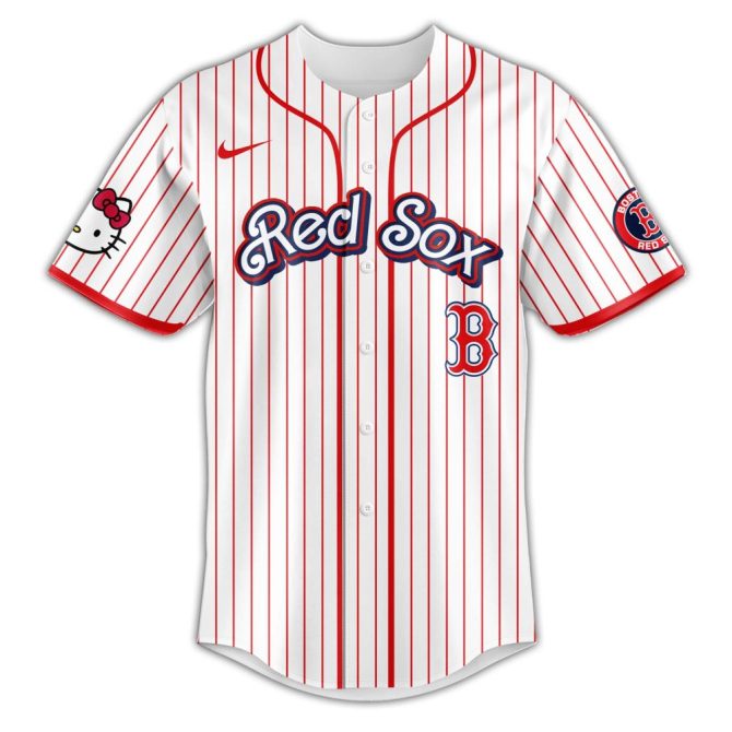 Hello Kitty X Red Sox Jersey & Cap Set - Cute Mlb Fan Gear For Kids & Adults - Image 3
