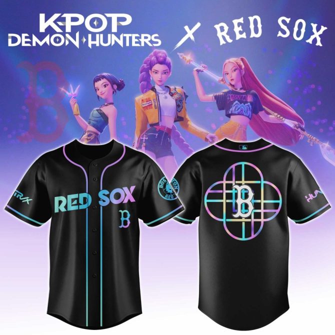 K-Pop X Red Sox Exclusive Black Jersey – Limited Edition Fan Apparel