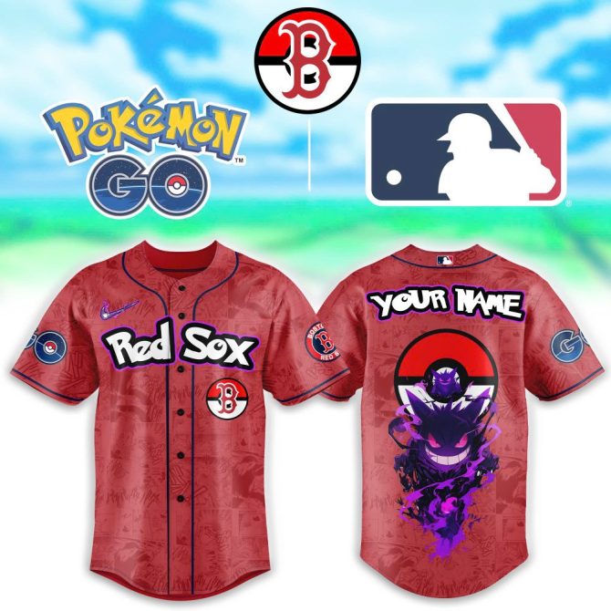 Custom Red Sox Pokémon Go Jersey - Personalized Baseball Fan Gear