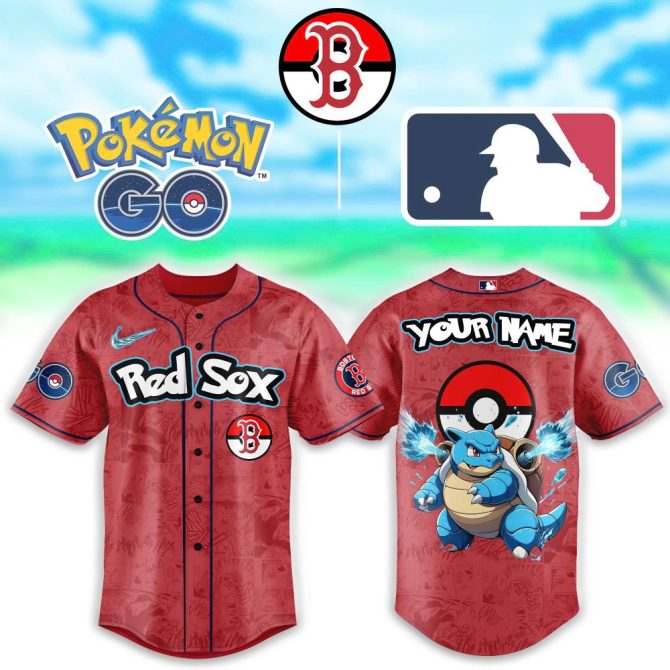 Custom Red Sox Pokémon Go Baseball Jersey – Personalize With Your Name & Favorite Pokémon!