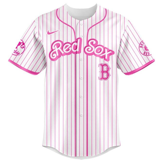 Custom Barbie Night Game Red Sox Jersey - Personalized Pink Baseball Shirt - Image 2