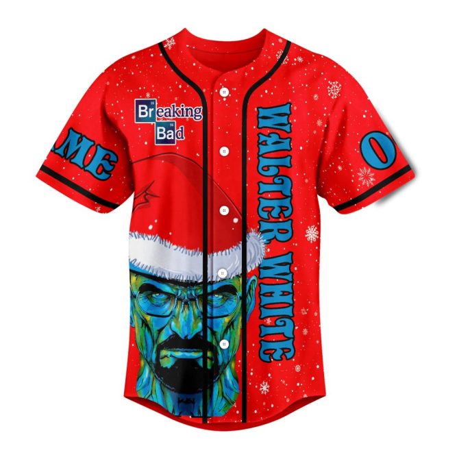 Festive Breaking Bad Baseball Jersey - Personalized Holiday Gift - Custom Name & Number - Image 2