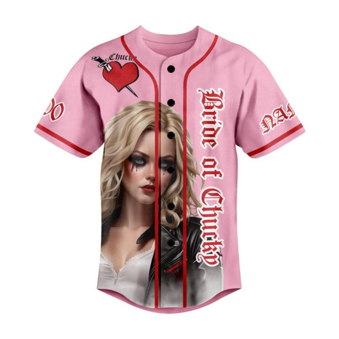 Customizable Bride Of Chucky Baseball Jersey - Personalized Horror Fan Gift - Image 2