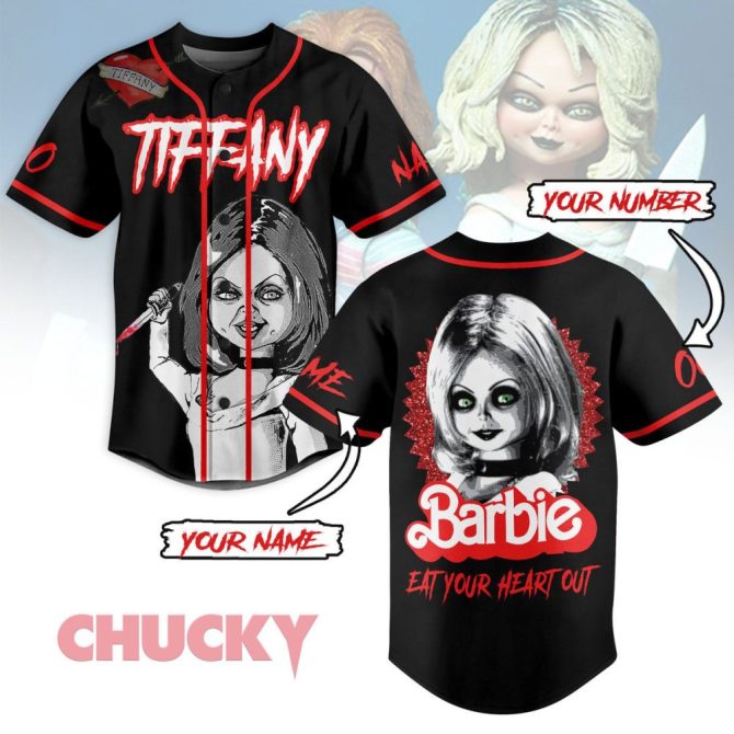 Customizable Chucky Baseball Jersey - Horror Movie Fan Apparel - Add Your Name & Number!